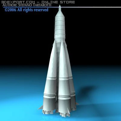 sputnik rocket r 7 semyorka 3D Model .c4d .max .obj .3ds .fbx .stl .blend 
