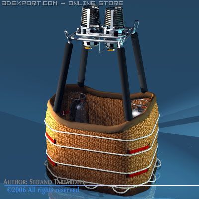 balloon basket and gas tank Modelo 3D .c4d .max .obj .3ds .fbx .stl .blend 