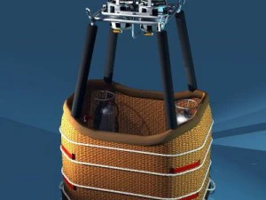 balloon basket and gas tank 3D Model