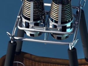 balloon basket and gas tank Modelo 3D