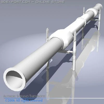 gas oil heat pipeline 3D Model .c4d .max .obj .3ds .fbx .stl .blend