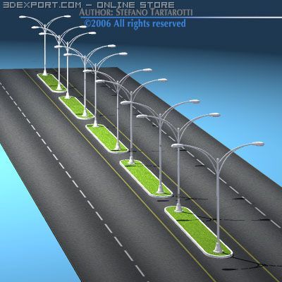 roads set 3D Модель .c4d .max .obj .3ds .fbx .stl .blend 