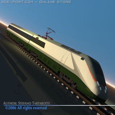 etr500 high speed train 3D Модель .c4d .max .obj .3ds .fbx .stl .blend 