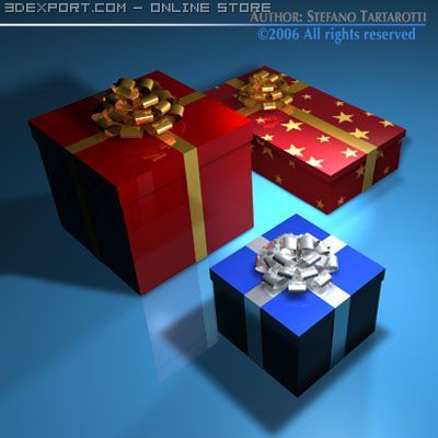 gift boxes 3D Model .c4d .max .obj .3ds .fbx .stl .blend 