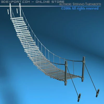 ロープ橋 3Dモデル .c4d .max .obj .3ds .fbx .stl .blend 