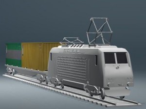 european cargo train 3D Model