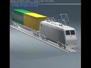 european cargo train 3D Model