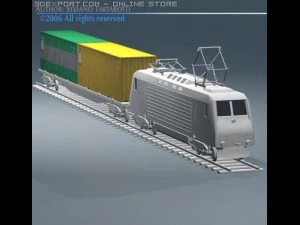 european cargo train 3D Model