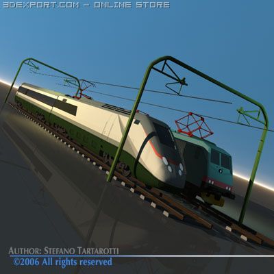 trains set 3D Model .c4d .max .obj .3ds .fbx .stl .blend 