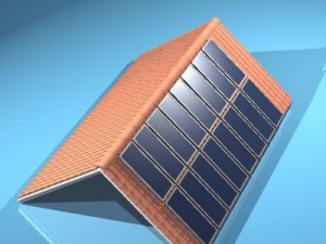 roof with solar panels 3D Model