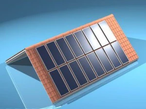 roof with solar panels 3D Model