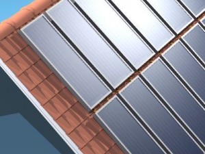 roof with solar panels Modello 3D