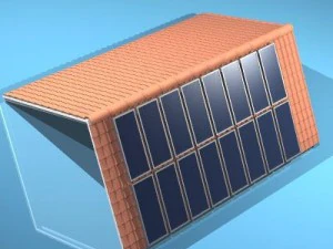 roof with solar panels 3D Model