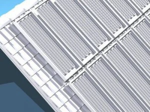 roof with solar panels 3D Model