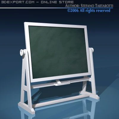 old school blackboard 3D Model .c4d .max .obj .3ds .fbx .stl .blend 