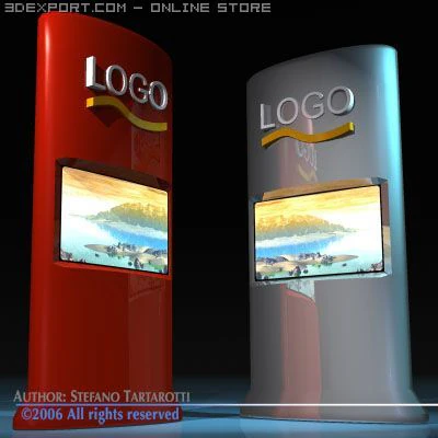 promo screens tower 3D Model .c4d .max .obj .3ds .fbx .stl .blend