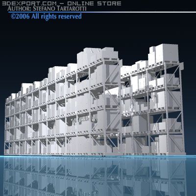 depot shelves Model 3D .c4d .max .obj .3ds .fbx .stl .blend 