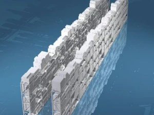 prateleiras de dep&oacute;sito Modelo 3D