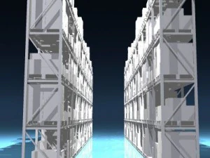 prateleiras de dep&oacute;sito Modelo 3D