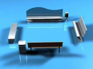 colecci&oacute;n de bancos de parque Modelo 3D