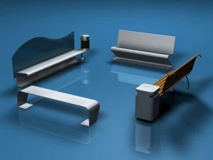 colecci&oacute;n de bancos de parque Modelo 3D