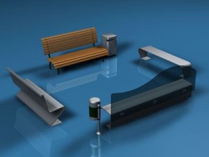 park benches collection Modèle 3D