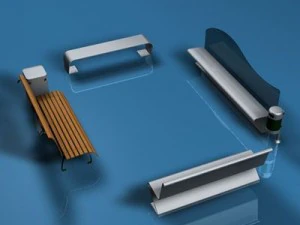 colecci&oacute;n de bancos de parque Modelo 3D