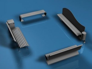 park benches collection Modèle 3D