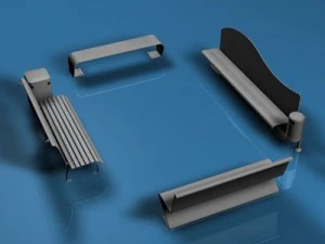 colecci&oacute;n de bancos de parque Modelo 3D