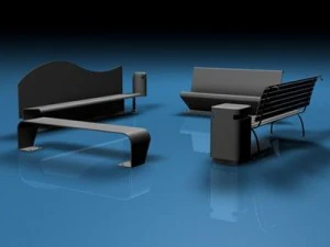 colecci&oacute;n de bancos de parque Modelo 3D