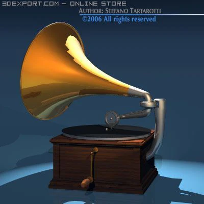 phonograph 3D Model .c4d .max .obj .3ds .fbx .stl .blend 