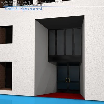 edif&iacute;cio da galeria de arte Modelo 3D .c4d .max .obj .3ds .fbx .stl .blend 