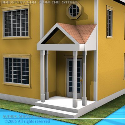 house in american modern style 3D Model .c4d .max .obj .3ds .fbx .stl .blend 