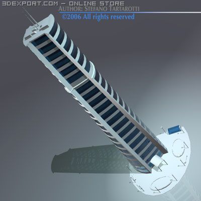 skyscraper building Modello 3D .c4d .max .obj .3ds .fbx .stl .blend 