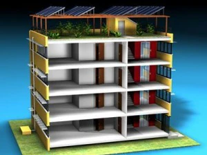ecological building cutaway 3D Model