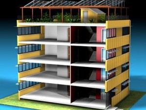 ecological building cutaway 3D 모델