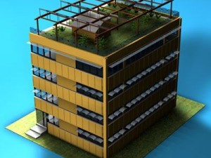 ecological building cutaway 3D 모델