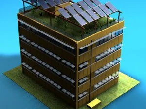 ecological building cutaway 3D Model