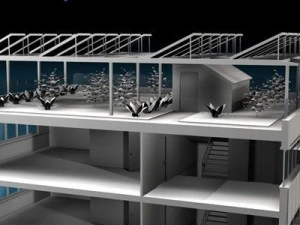 ecological building cutaway 3D Model