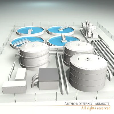 treatment plant 3D Model .c4d .max .obj .3ds .fbx .stl .blend 