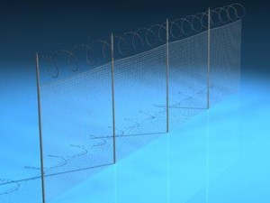 fence with barbed wire 3D Model
