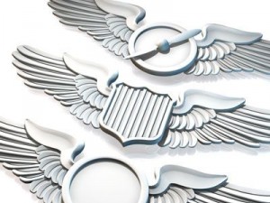 wings badges Modèle 3D