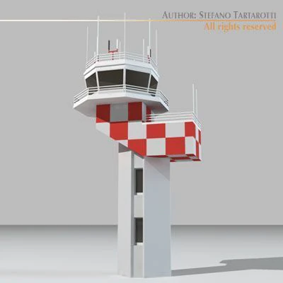 airport control tower2 3D Model .c4d .max .obj .3ds .fbx .stl .blend 