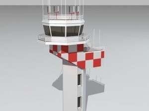 airport control tower2 Model 3D