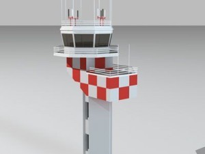 airport control tower2 Model 3D