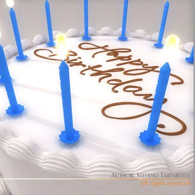 birthday cake 3D Model .c4d .max .obj .3ds .fbx .stl .blend 
