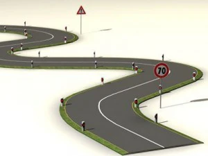 road with curves 3D Model
