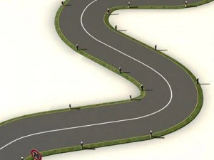 road with curves 3D Model