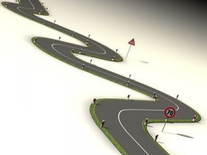 road with curves 3D Model