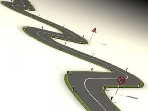 road with curves 3D Model